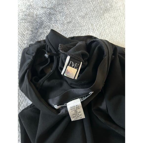 Diane Von Furstenberg Cap Sleeve Helen Midi V Neck Back Black Dress Size 6 Small - Picture 14 of 14